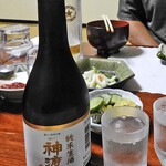 唐沢鉱泉 - 夕食（神渡 純米生酒）