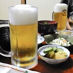 唐沢鉱泉 - 夕食（生ビール）