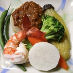 唐沢鉱泉 - 夕食（蒸し野菜）
