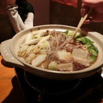 蕎麦 酒肴 京鴨 椿 - 2014' 10/28 きざみ京鴨鍋一人前１，８００円×2（外税）