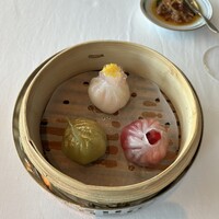 広東料理 センス - イカとセロリの木の葉餃！
