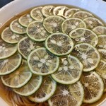 竹ふく - すだちそば　1450円　大盛り　250円追加