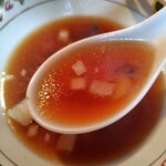 鳥人 - あごの粉混ざったスープ