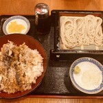 こんごう庵 - 秋刀魚天丼とへぎそばセット