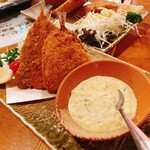 越前鮮魚店 - アジフライ タルタルorソース 680円