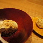 小熊 - 栗のから揚げと栗入りの嶺岡豆腐