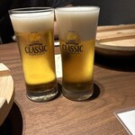 羊と饂飩 - 生ビール（サッポロクラシック）