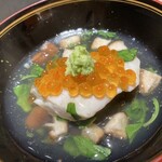 鮨 惣五郎 - さわらとさつまいも饅頭の椎茸餡掛け