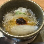 中国菜 火ノ鳥 - ヨシキリ、モウカ２種フカヒレ、牛テール、野菜で炊いたスープ