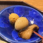 中国菜 火ノ鳥 - 四川風おでん(椎茸、鶉、鰻)