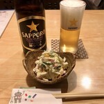 ととや料理 佗助 - 瓶ビールとお通し