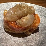 トムクリオーザ - 北海道ボタン海老　アラビアータ　カッペリーニ