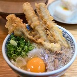 どんどん - 肉ごぼう天うどん+玉子トッピング