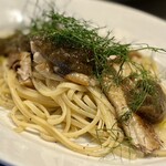 東灯 - 秋刀魚のパスタ(2人用に取り分けたもの)