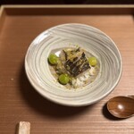 御料理 一燈 - かます　池田町の餅米　銀杏　自家製カラスミ