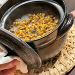 銀座 炎 田むら - 玉蜀黍ご飯、お米の炊き加減も素晴らしい