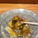 銀座 炎 田むら - 焼き茄子と雲丹、濃厚で香ばしい