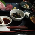 一和 - 刺身定食　ひらまさと鰹　1300円