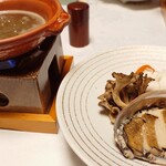 中の坊瑞苑 - 鮑の肝鍋
