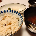 中の坊瑞苑 - 明石ダコ、里芋、枝豆の釜炊きご飯