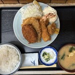 乃んき食堂 - 盛り合わせフライ定食1200円税込