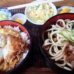 稲迺家 - カツ丼セット（冷たいうどん）：¥950