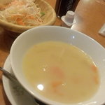 太郎 - サイコロステーキの「サラダ」＆「スープ」