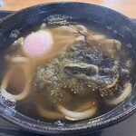 ひなや - とろろ昆布かけうどん温泉玉子
