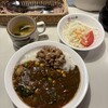 カレーショップ山小屋 - 今週のランチカレー　Ｃセット（野菜カレー＋納豆、辛口、小盛り）