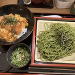 そば処 弥七 - 茶そば、あんかけかつ丼小