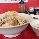 ラーメン二郎 - ラーメンミニ＋ニンニク少し＋青ネギ白ネギ