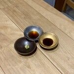 菜なくら - 東京X についてる　ワサビ　ポン酢　ソース