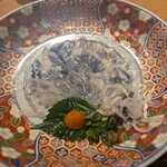 長州鶏焼鳥･泳ぎ活きイカ･手作り餃子 らいが - フク刺し