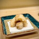 川田 - 2025.9.  真魚鰹と石川芋の揚げ物