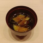 佐たけ - 揚げ茄子と茗荷の味噌汁