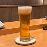 寿司割烹 魚紋 - 生ビール