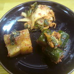 韓国家庭料理　SOKKI - 自家製キムチ盛り合わせ。最高！！！