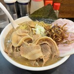 一条流がんこ総本家分家四谷荒木町 - ✅らぁ麺¥1.200
      　※伊豆下田産近海金目鯛20kgの不純100
      ✅麺大盛り(300g)¥100
      ☝️メンバーカードで味玉(半熟)¥100セレクト！
      ☝️焦がしネギ開店1巡目サービス❣️