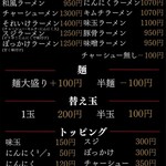 それいけ！ラーメンマン - メニュー表（2025年9月）