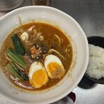 登竜門 - 担々麺と小ライスです。