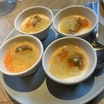 SHINAGAWA PIVOT - コレが1番美味しかった！最初に出てきたウニのフランかな。生クリーム入り茶碗蒸し。少量でもウニいくらがこの値段で出るのは感服