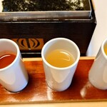 中の坊瑞苑 - ジュースは三種類（トマト、りんご、マンゴー）