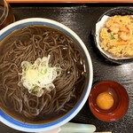 表小路 - 新・音威子府そば※大盛、かき揚げ、生玉子トッピング