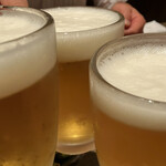 なごみや一献 - 生ビール（中、550円）
      かんぱい！