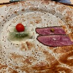 炎水 - 肉料理： 鴨藁焼き 蕪