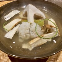 炎水 - お椀； 鱧 松茸 冬瓜 賀茂茄子