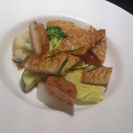 レストラン アラジン - 茹で野菜とトリッパのムニエル　ローズマリー風味　2014-10