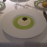 レストラン アラジン - カリフラワーのババロアとブロッコリーのヴルーテ、キャビアを添えて　2014-10