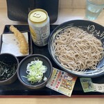 ゆで太郎 - 料理写真:ざる　530円 海老天　150円 ハイボール　280円