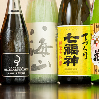 鮨とお酒のマリアージュ。焼酎・ウイスキーはボトルキープ可